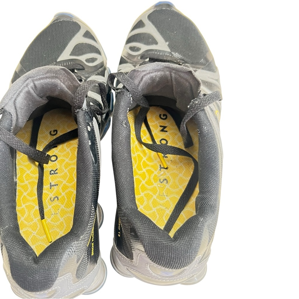 Nike Shox Turbo 13 Mens Black Blue Yellow Running Shoes - Size 8 - Picture 6 of 9